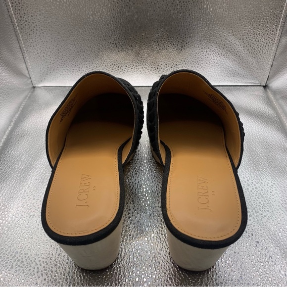 J.Crew Women's Sueded Vegan Leather Clogs Black With Silver Stud Detail 9.5 - Picture 4 of 9